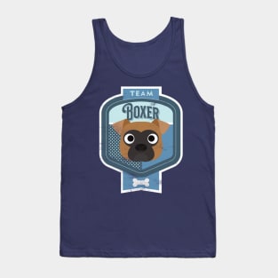 Team Boxer - Distressed Boxer Dog Beer Label Design Tank Top